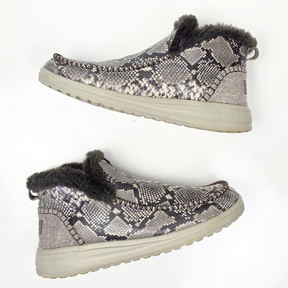 Hey Dude Denny Python Print Slip On Ankle Boot - 10 - Picture 1 of 12